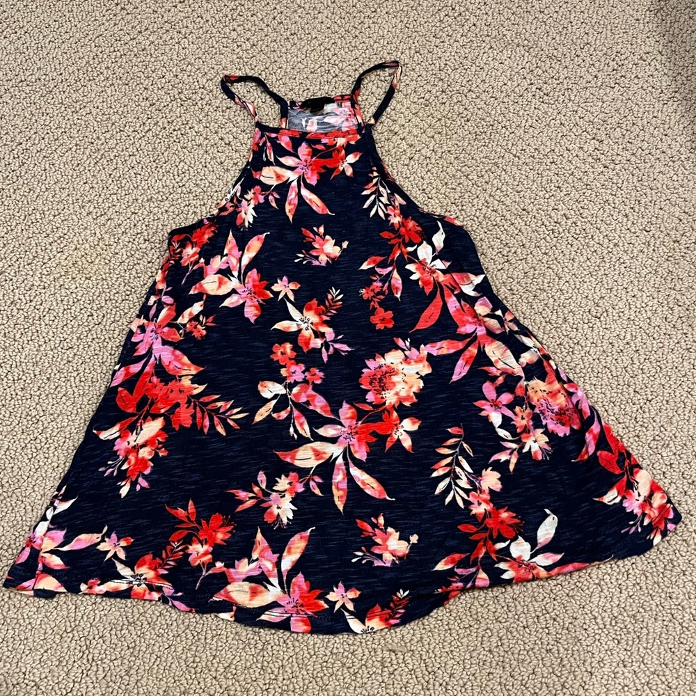 High neck floral tank